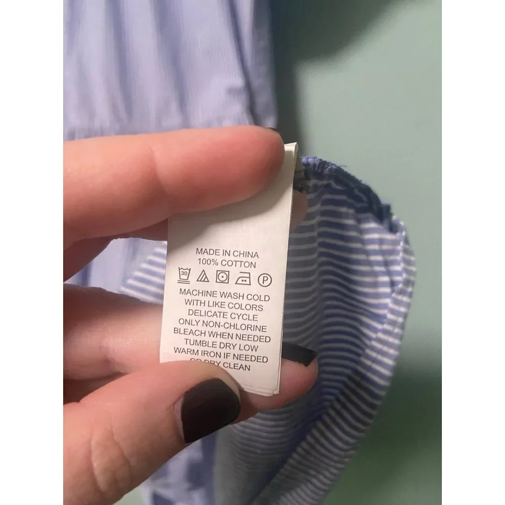 Kate Spade x Broome Street Women's Blue & White Stripe Poplin‎ Swing Dress XL
